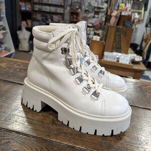 Size 10 Call it Spring White Platform Laceup Boots